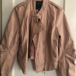 Pink leather Moto Jacket